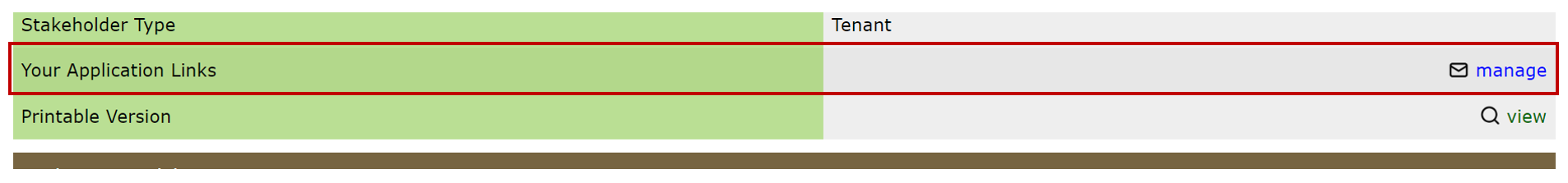 figure 1. Image showing where to manage links in the digital system